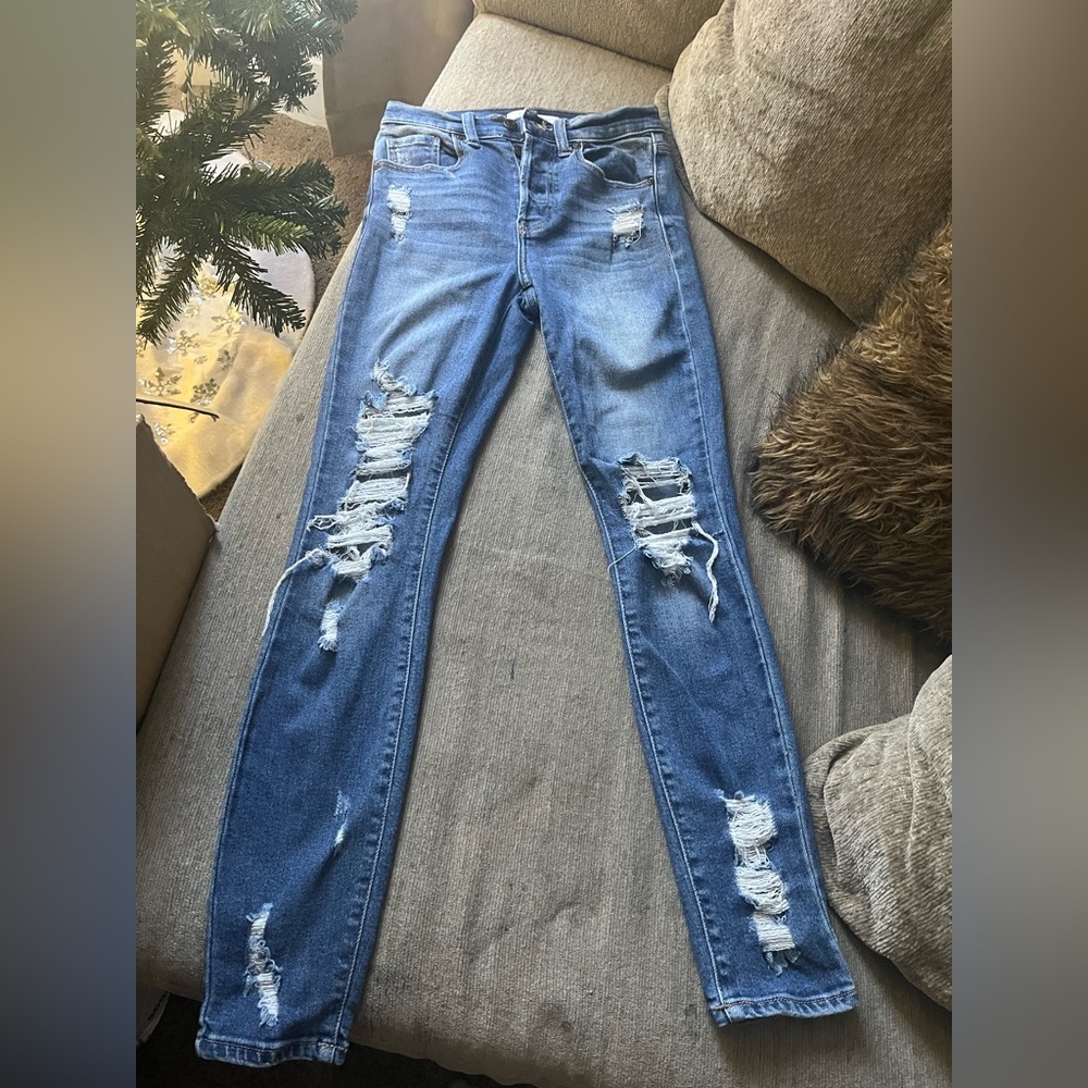 Distressed Blue Women's Jeans